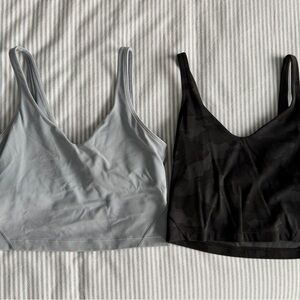 lululemon athletica Light Gray and Black Tank Tops